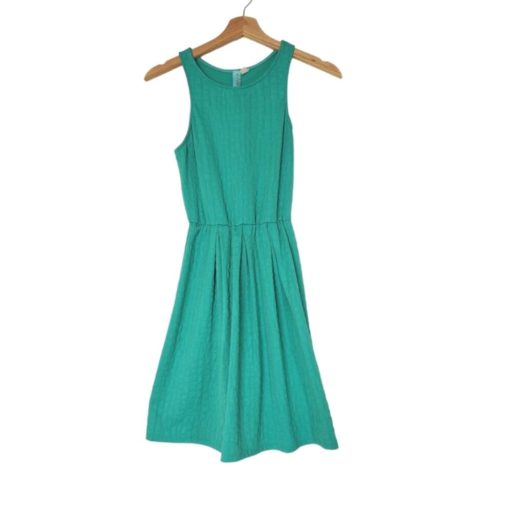 Dina Be | Deep Turquoise Teal Elastic Waist Dress